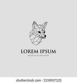 Dibujo geométrico de la ilustración de la línea de la cabeza de Fox