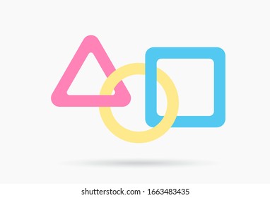 Geometric Drawing Triangle, Circle, Square Design. Vector Illustration.