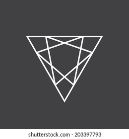 Geometric drawing, triangle flat design