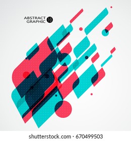 Geometric drawings that are superimposed on each other, abstract graphic design.