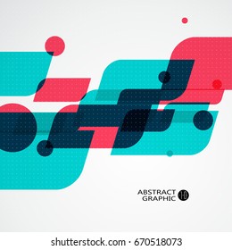 Geometric drawings that are superimposed on each other, abstract graphic design.