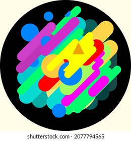 Geometric drawn abstract background. abstract pattern containing colorful shapes. Minimalistic artwork poster with simple shape and figure