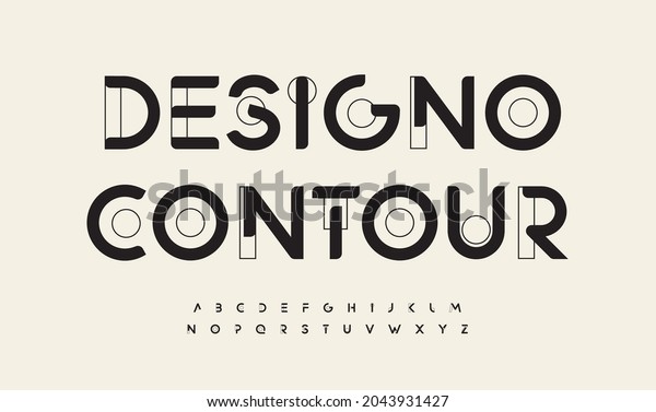 Geometric drawn font cutting edge letters\
outline art contour alphabet. Minimalistic futuristic typographic\
for modern architecture logo, abstract monogram, hud scifi text,\
techno space\
lettering