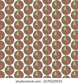 Geometric Dual-Triangle Circle Pattern Design. With a chocolate color, it is cute and good for your dining house or room design needs.
