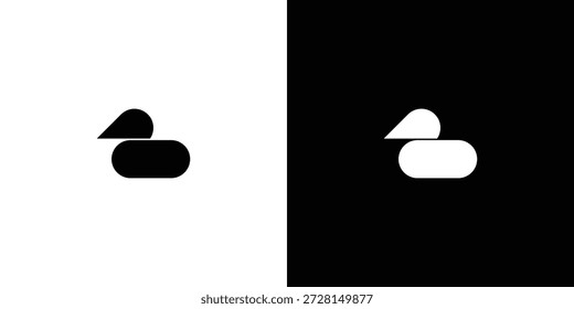 Geometric Duck Logo Design on Black and White Background for Minimal, Modern, and Creative Branding
