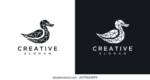 geometric duck logo vector icon illustration	