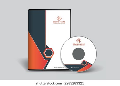 Plantilla de diseño de portada de DVD geométrico