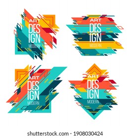 geometric dynamic frame stylish geometric background . element for design business cards, invitations, gift cards, flyers brochures. Vector frame Art graphics for hipsters .