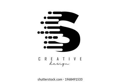 Geometric And Dynamic Letter S Logo Design With Movement Effect. Modern Speed Technology Vector Illustration Concept.