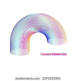 Geometric dynamic logo of thin line circles. Business icon, symbol of transformation, movement