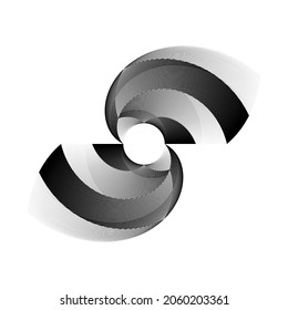 Geometric dynamic pattern, abstract halftone lines circle background, vector modern design sign, symbol, logo, emblem, icon.
