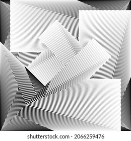 Geometric dynamic pattern, abstract halftone lines background, vector modern design texture.