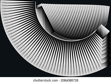 Geometric dynamic pattern, abstract halftone lines background, vector modern design texture.