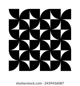 Geometric dynamic square formed from elements of a circle.