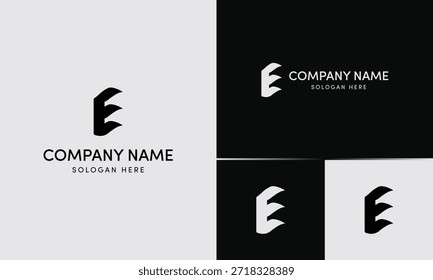 Diseño geométrico del logotipo de E Lettermark para la identidad Corporativa