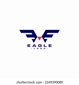 geometric eagle animal logo vector