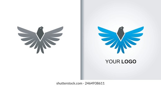 Geometrische Adler Vogel Logo Vorlage