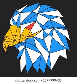 geometric eagle head with color