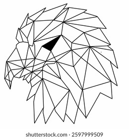 geometric eagle head with color
