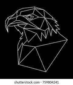 geometric eagle head design as vector