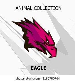 Geometric eagle logo. Bird head vector Illustration