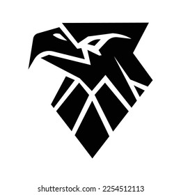 Geometric eagle silhouette logo symbol design illustration. Clean logo mark design. Illustration for personal or commercial business branding.
