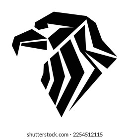 Geometric eagle silhouette logo symbol design illustration. Clean logo mark design. Illustration for personal or commercial business branding.