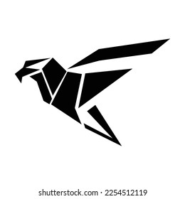 Geometric eagle silhouette logo symbol design illustration. Clean logo mark design. Illustration for personal or commercial business branding.