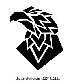 Geometric eagle silhouette logo symbol design illustration. Clean logo mark design. Illustration for personal or commercial business branding.