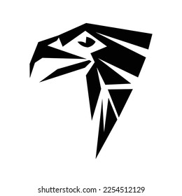 Geometric eagle silhouette logo symbol design illustration. Clean logo mark design. Illustration for personal or commercial business branding.