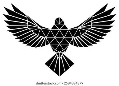 a geometric eagle soaring through the sky