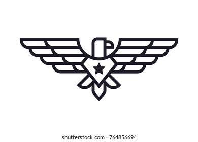 Geometric eagle with a star illustration of logo