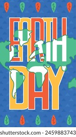 Geometric earth day card Vector illustration