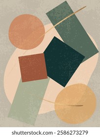 Geometric Earthy Tones Abstract Composition