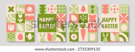 Geometric Easter Poster Collection with Spring Shapes