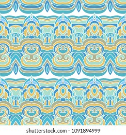Geometric eastern pattern. Vector seamlees oriental motif design. Abstract floral background.