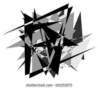 Geometric edgy shape, pattern. Rough, edgy geometric textured element