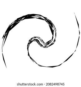 Geometric edgy, textured spiral element