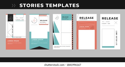 Geometric Editable template for social networks stories. Design backgrounds for social media.