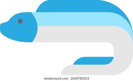 Geometric Eel Illustration on White Background