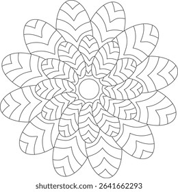Geometric Egg Easter Christmas Floral Flower Botanical Detailed Mandala Adult Coloring Page Intricate Circular Pattern Zentangle