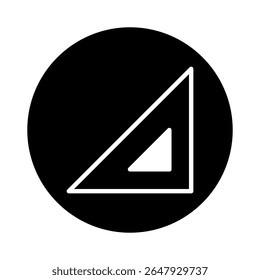 Geometric elegance: A minimalist vector illustration of a white triangle against a solid black background symbol design