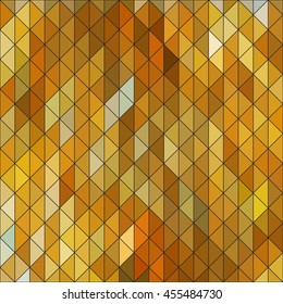 Geometric elegant gold yellow triangle sapphire diamond pattern. Seamless golden bronze structure