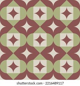 Geometric elegant seamless pattern for floor tile design, curtain and furniture textile, interior wallpaper. Vector illustration.