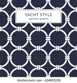 Geometric elegant seamless pattern. Yacht style design. Abstract background decoration. Vector illustration for fashion design. Modern elegant wallpaper. Navy blue color.