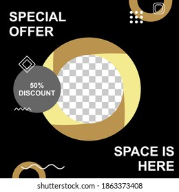 Idea de diseño de medios sociales geométrico elegante. Fácil de editar con archivo vectorial. Puede usar para todo el contenido de diseño gráfico. Especialmente para publicidad en línea.