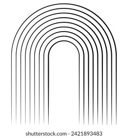 Geometric element of arch shape, minimal doorway for entrance