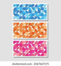 geometric element background vector design in blue, orange and purple colors