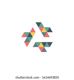 Geometric element, connected shapes, business identity concept. Creative corporate template. Stock Vector illustration isolated