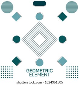 Geometric Element Design With Flat Colour